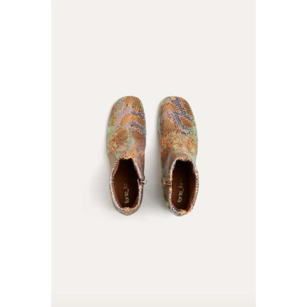 Forte Forte Chic Printed Snakeskin Leather Ankle Boots Caju Womens Size 41 US 9.